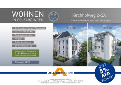 Wohnung zum Kauf - Neubau 467.400 € 2 Zimmer 57 m² 1. Geschoss Zähringen Freiburg im Breisgau / Zähringen 79108