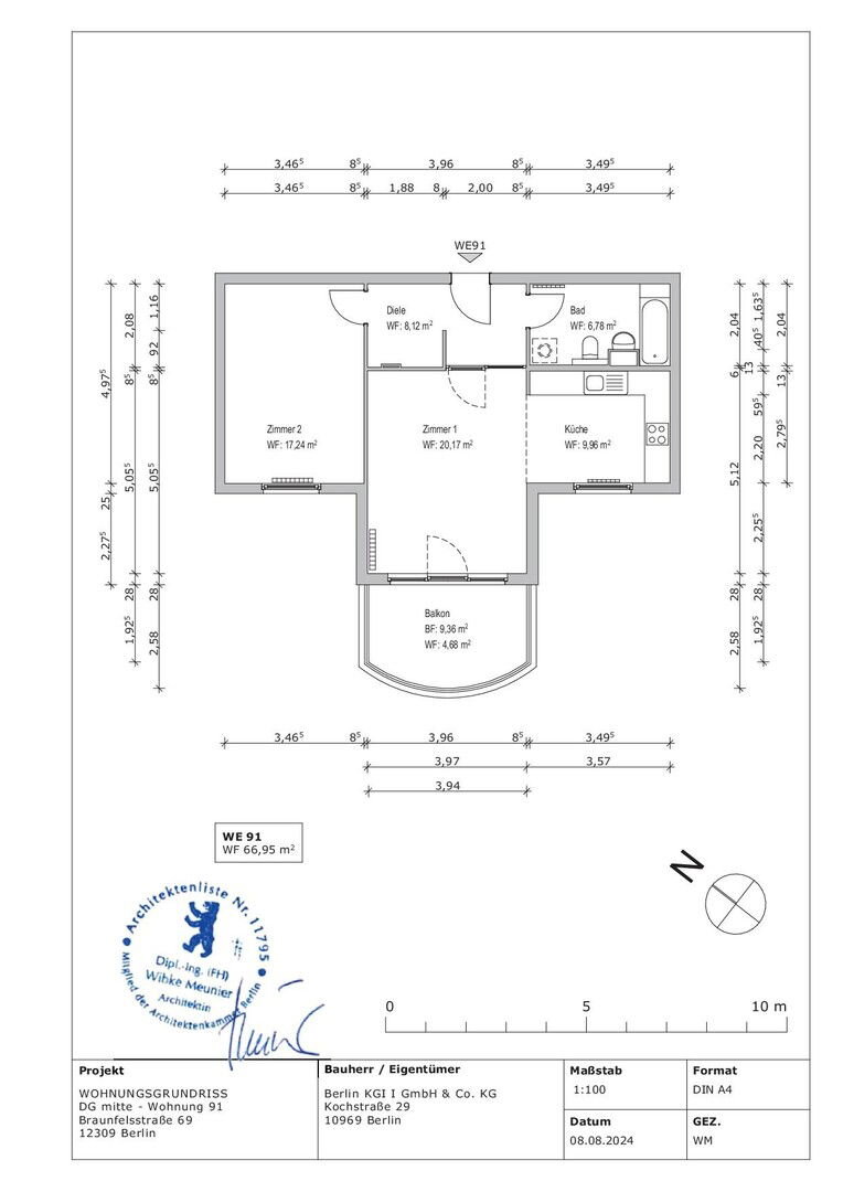 Wohnung zum Kauf provisionsfrei 299.800 € 2 Zimmer 67 m²<br/>Wohnfläche 2.<br/>Geschoss Braunfelsstraße 69 Lichtenrade Berlin 12309