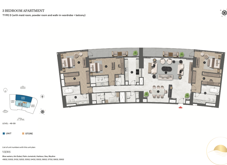 Wohnung zum Kauf 6.381.987 € 4 Zimmer 303 m² Dubai