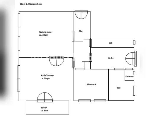 Wohnung zur Miete Tauschwohnung 675 € 3 Zimmer 90 m² 2. Geschoss Striesen-West Ortsamtsbereich Blasewitz 01309