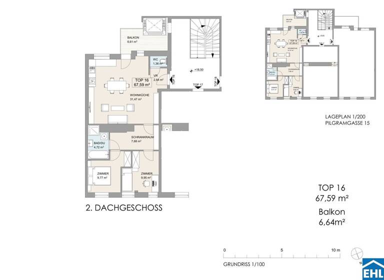 Wohnung zum Kauf 599.000 € 3 Zimmer 67,6 m² frei ab 15.06.2026 Pilgramgasse Wien 1050