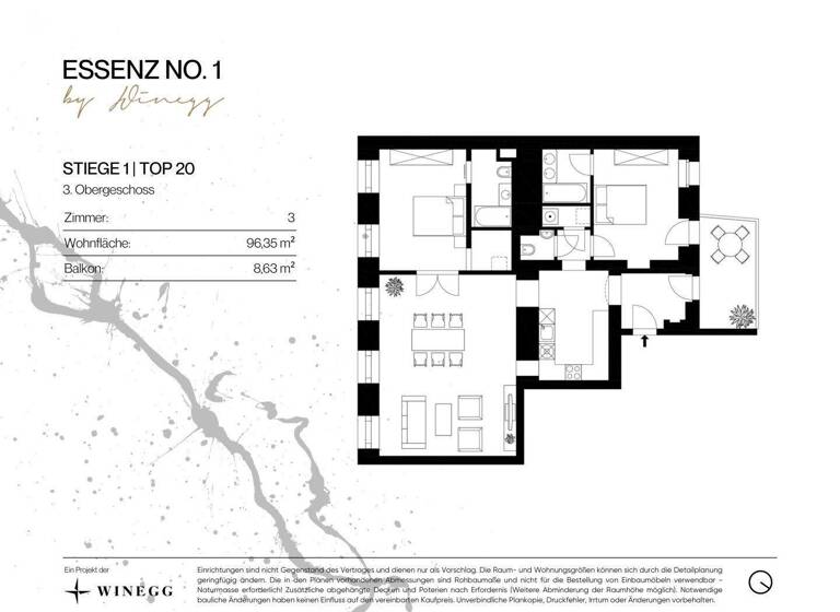 Wohnung zum Kauf - Erstbezug 995.000 € 3 Zimmer 96,4 m² 3. Geschoss Kettenbrückengasse 1 Wien 1050