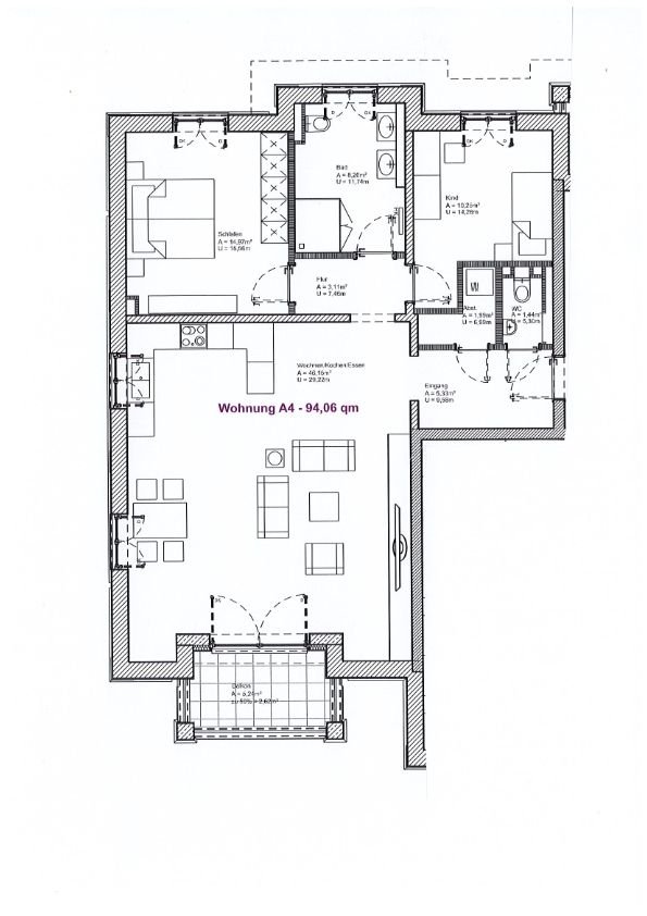 Wohnung zur Miete 1.050 € 3 Zimmer 94,1 m²<br/>Wohnfläche 1.<br/>Geschoss 01.03.2025<br/>Verfügbarkeit Erlenbach Erlenbach a.Main 63906