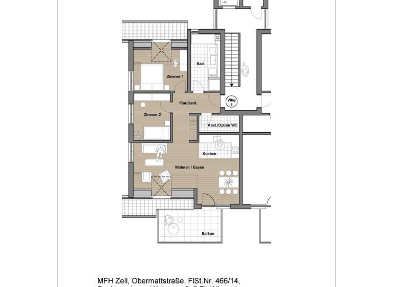 Wohnung zum Kauf provisionsfrei 348.000 € 3 Zimmer 78,3 m²<br/>Wohnfläche Dachgeschoss<br/>Geschoss Zell Zell 79669