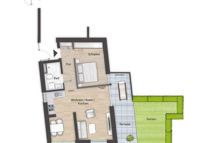 Wohnung zur Miete 1.040 € 2 Zimmer 69,6 m² EG Lorenz-Krapp-Straße 25 Bamberg 96052