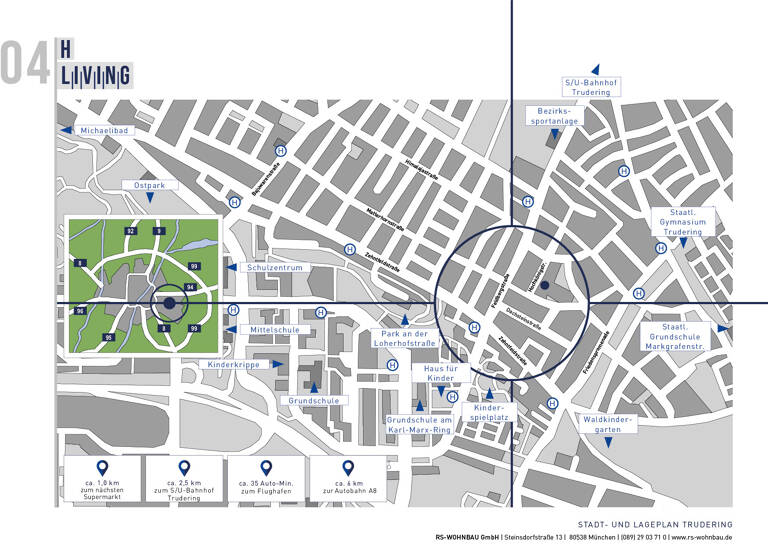 Wohnung zum Kauf - Neubau 609.000 € 2 Zimmer 51 m²<br/>Wohnfläche 2.<br/>Geschoss Hochkönigstraße 4 Gartenstadt Trudering München 81825