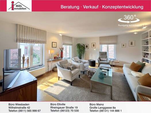 Wohnung zum Kauf 798.000 € 3,5 Zimmer 138 m² 3. Geschoss Altstadt Mainz 55116