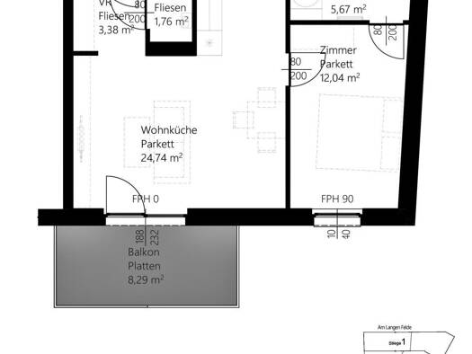 Wohnung zur Miete 729 € 2 Zimmer 47,6 m² 1. Geschoss frei ab 15.11.2026 Am langen Felde 52 Wien 1220