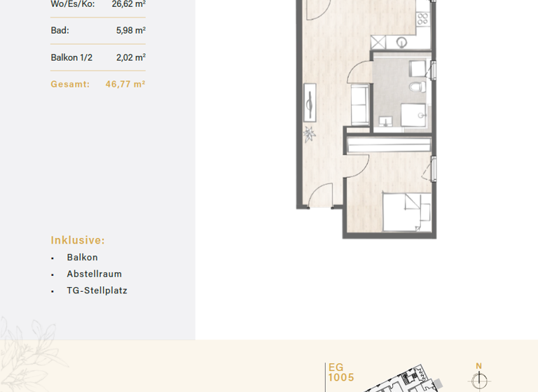 Wohnung zum Kauf - Erstbezug 205.500 € 2 Zimmer 37,8 m² EG frei ab 01.12.2027 Geisenhausen 84144