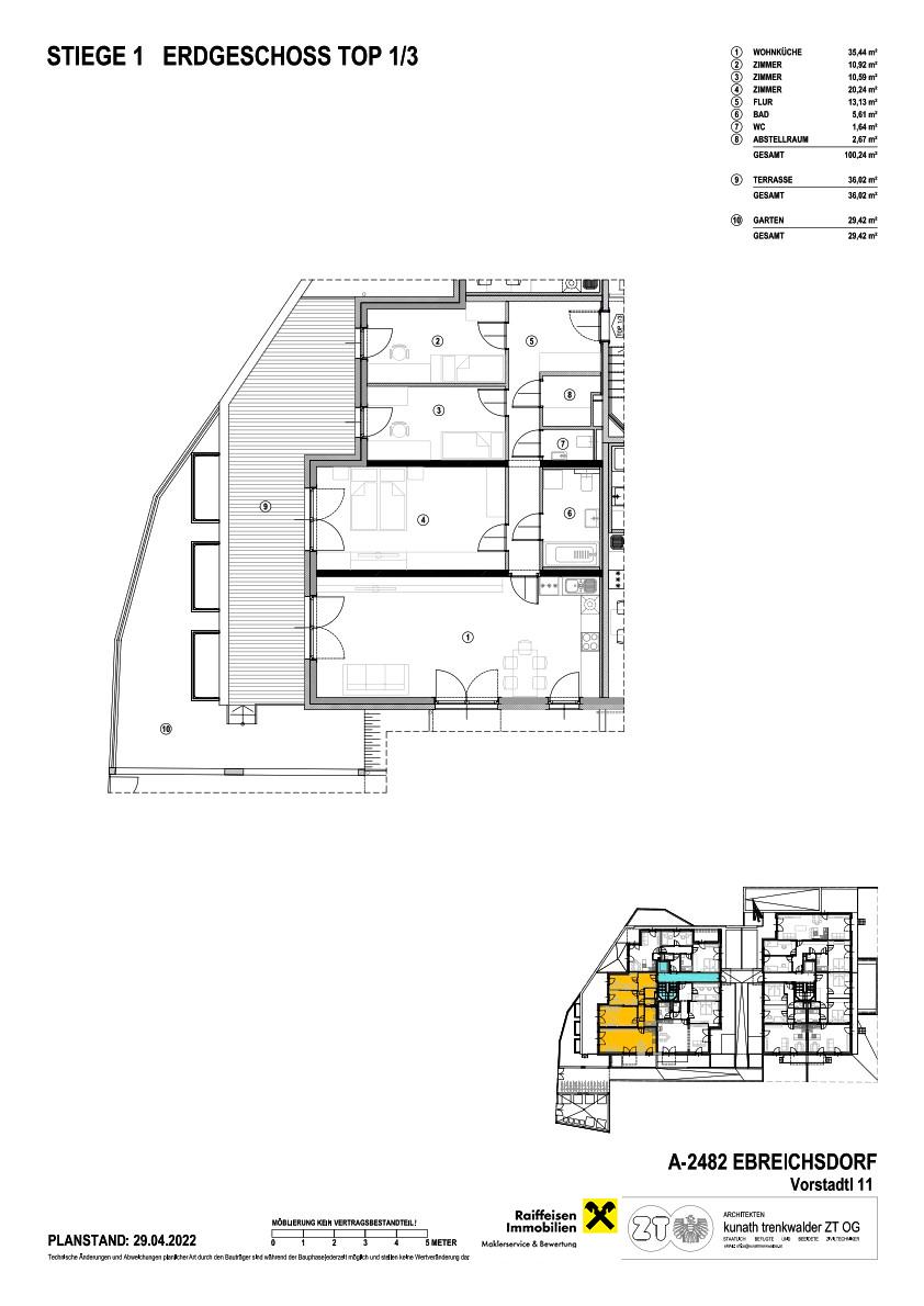 Wohnung zur Miete 1.398 € 4 Zimmer 91,3 m²<br/>Wohnfläche Ebreichsdorf 2483