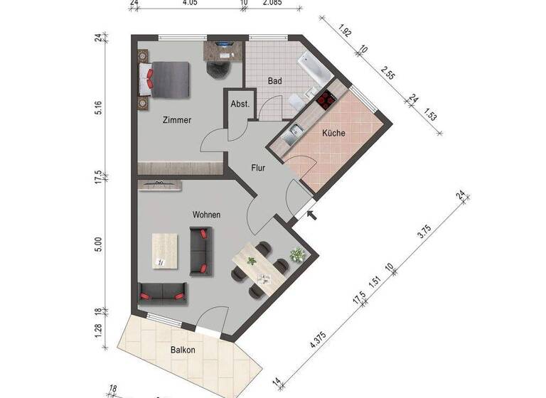 Wohnung zum Kauf 189.000 € 2 Zimmer 64 m² frei ab sofort Kranichstein Darmstadt 64289