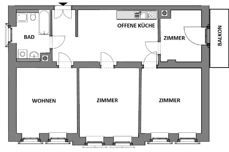 Wohnung zur Miete 1.481 € 4 Zimmer 102,1 m²<br/>Wohnfläche Wehlener Straße 9 Neugruna (Polenzstr.) Dresden 01277