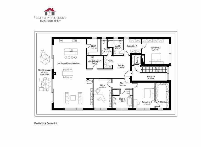 Wohnung zum Kauf 5.498.000 € 4 Zimmer 310 m² 2. Geschoss Othmarschen Hamburg 22605