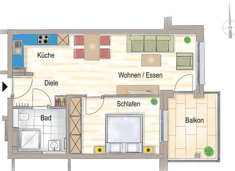 Wohnung zum Kauf provisionsfrei 2 Zimmer 60 m²<br/>Wohnfläche 1.<br/>Geschoss ab sofort<br/>Verfügbarkeit Dinkelsbühler Str. 34 Wassertrüdingen Wassertrüdingen 91717