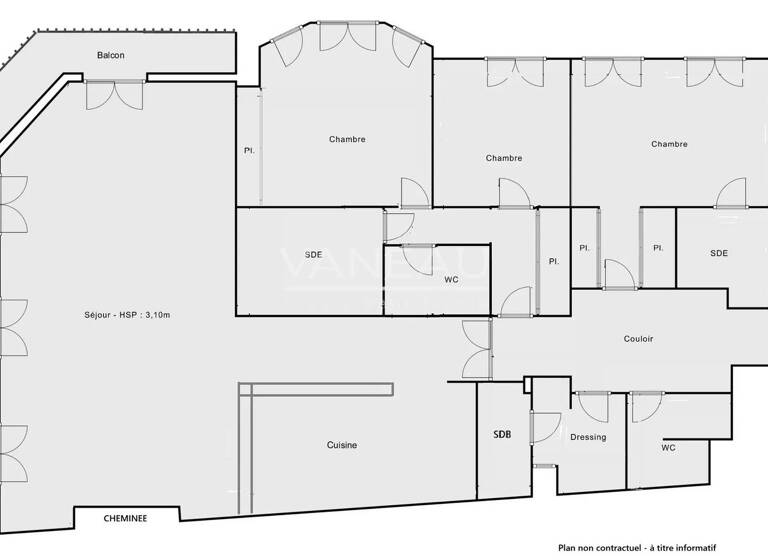 Studio zum Kauf 1.895.000 € 5 Zimmer 157,4 m² 5. Geschoss Porte Dauphine Paris 16ème 75016