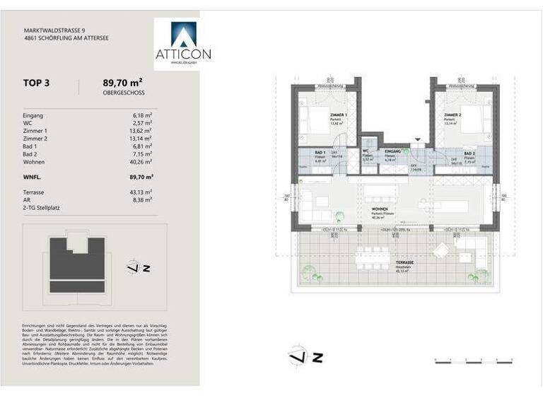Terrassenwohnung zum Kauf 900.000 € 3 Zimmer 90 m² Schörfling 4861