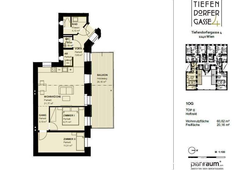 Wohnung zum Kauf - Erstbezug 385.000 € 3 Zimmer 60,6 m² 1. Geschoss Wien 1140