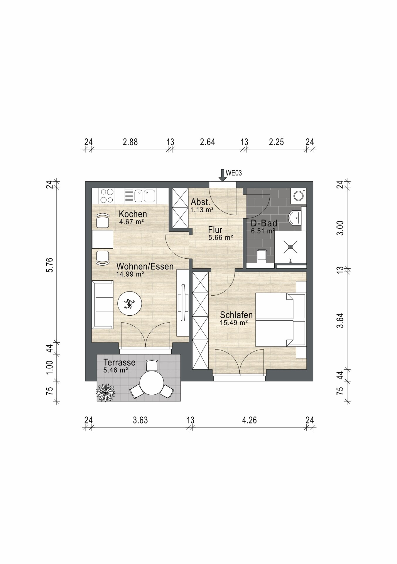 Wohnung zum Kauf provisionsfrei 269.030 € 2 Zimmer 49,8 m²<br/>Wohnfläche Hindenburgstraße 58 Wahlbezirk 9 Bad Schwartau 23611