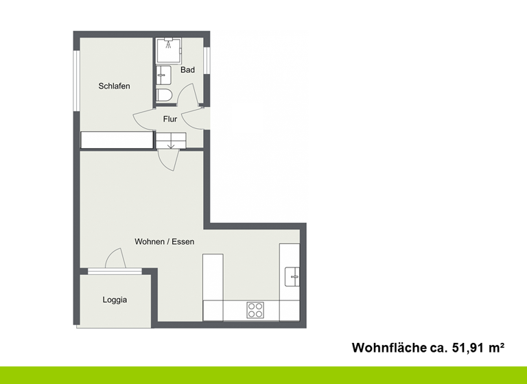 Wohnung zum Kauf 245.000 € 2 Zimmer 52 m² 1. Geschoss Friedrichshofen Ingolstadt 85049