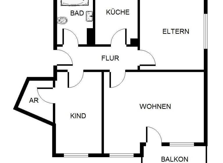 Wohnung zur Miete 439 € 3 Zimmer 63,7 m² 3. Geschoss Wiebringhausstraße 6 Hassel Gelsenkirchen 45896