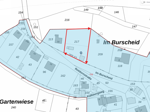 Grundstück zum Kauf 175.000 € 1.209 m² Grundstück Im Burscheid 8b Hückhausen Wiehl 51674
