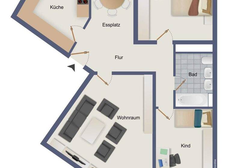 Wohnung zur Miete 1.150 € 3 Zimmer 80 m² Böblingen 71034