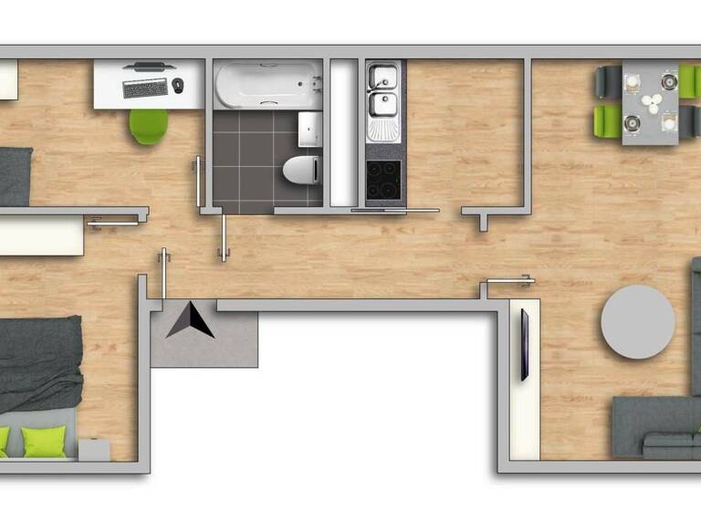 Wohnung zur Miete 460 € 3 Zimmer 61,3 m² 3. Geschoss frei ab sofort Am Schleierborn 10 Eisenach 99817