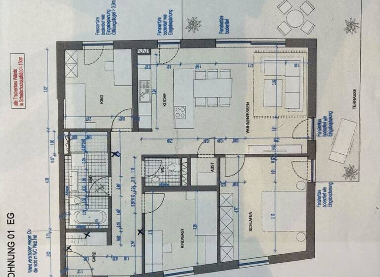 Terrassenwohnung zur Miete 1.320 € 4 Zimmer 111 m² 3 Geschosse frei ab sofort Hirschbergstraße 14 Lindenberg Lindenberg im Allgäu 88161