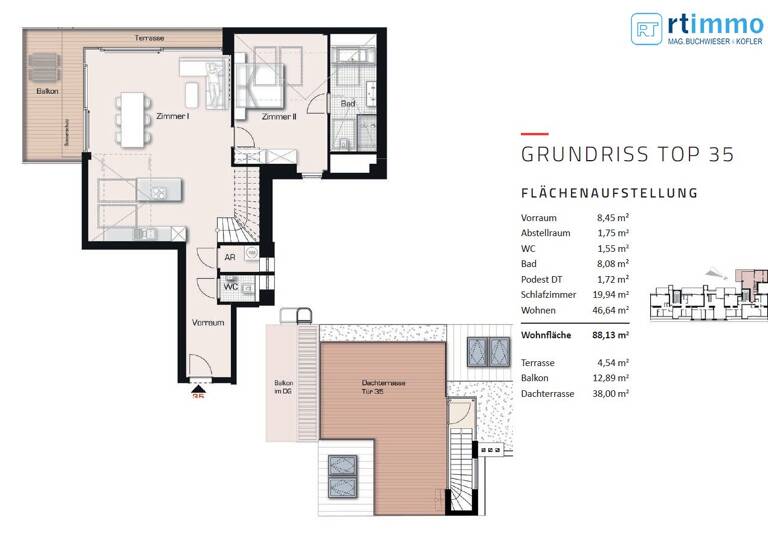 WG-Zimmer zum Kauf 749.000 € 2 Zimmer 88,1 m² Beingasse Wien 1150