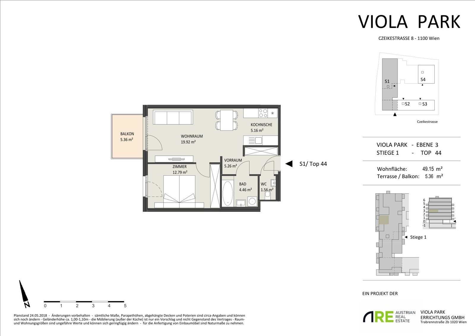 Wohnung zur Miete 609 € 2 Zimmer 49,2 m²<br/>Wohnfläche 3.<br/>Geschoss Czeikestraße 8 Wien, Favoriten 1100