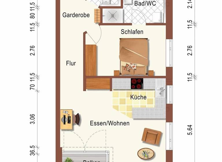 Wohnung zum Kauf 249.000 € 2,5 Zimmer 55 m²<br/>Wohnfläche Biberach Biberach an der Riß 88400