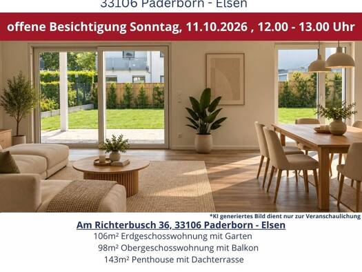 Wohnung zum Kauf - Erstbezug provisionsfrei 591.900 € 3 Zimmer 106,4 m² EG Am Richterbusch 36 Elsen Paderborn 33106