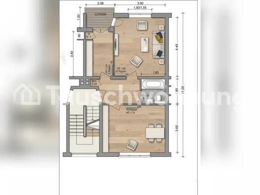 Wohnung zur Miete Tauschwohnung 600 € 2 Zimmer 55 m² 1. Geschoss Alsterdorf Hamburg 22299