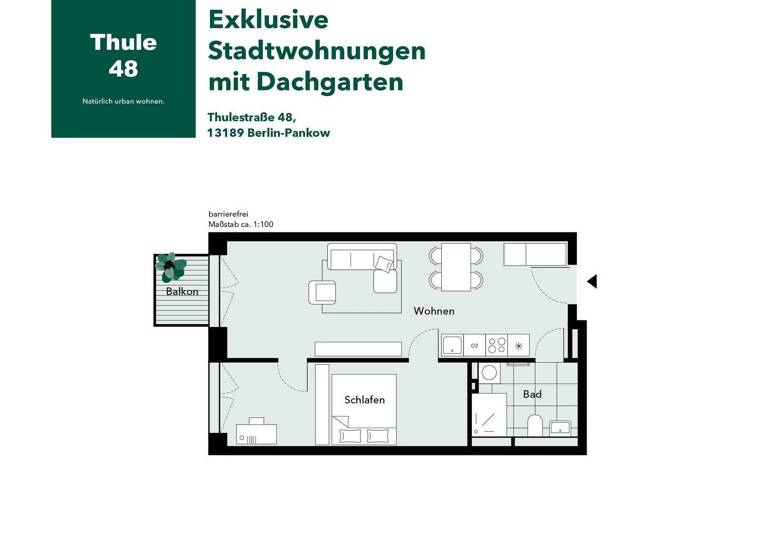 Wohnung zum Kauf - Erstbezug provisionsfrei 449.500 € 2,5 Zimmer 55,8 m² 1. Geschoss Thulestraße / Ecke Neumannstraße 48 Pankow Berlin 13189