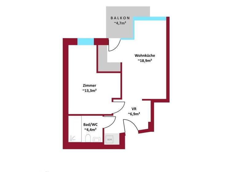 Wohnung zur Miete - Erstbezug 895 € 2 Zimmer 43,4 m² frei ab 01.05.2026 Wien 1210