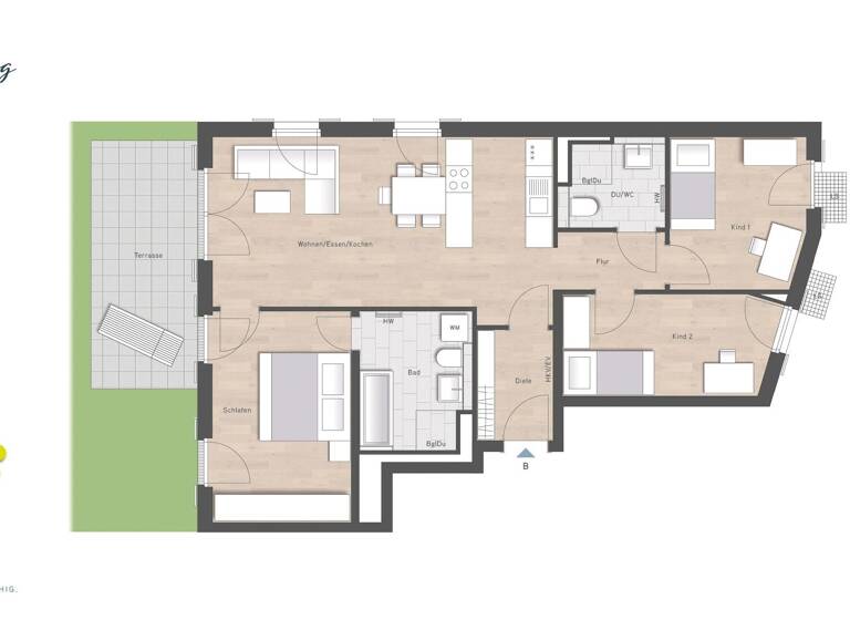Wohnung zum Kauf provisionsfrei 1.099.900 € 4 Zimmer 93,9 m²<br/>Wohnfläche EG<br/>Geschoss Bauweberstraße 1c Thalk.Obersendl.-Forsten-Fürstenr.-Solln München 81476