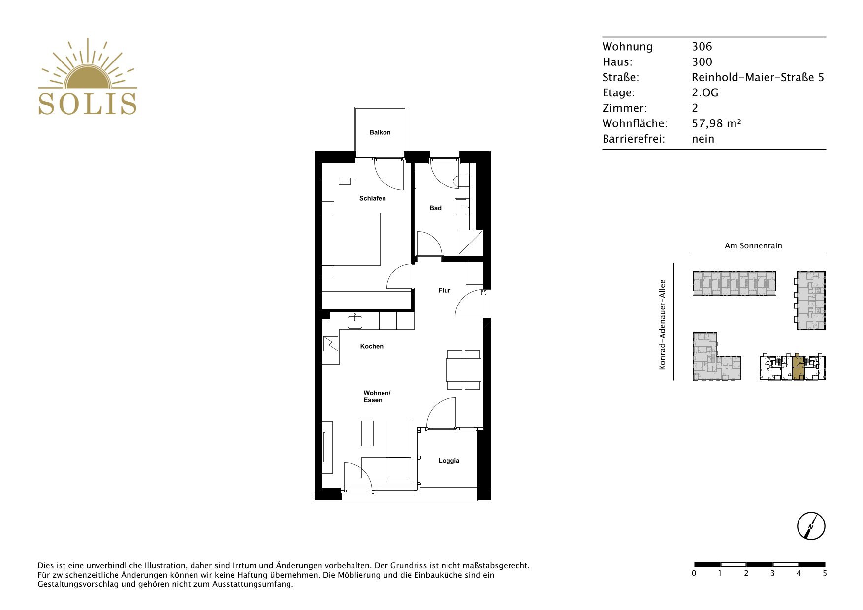 Wohnung zur Miete 730 € 2 Zimmer 58 m²<br/>Wohnfläche 2.<br/>Geschoss Reinhold-Maier-Straße 5 Hessental Schwäbisch Hall 74523