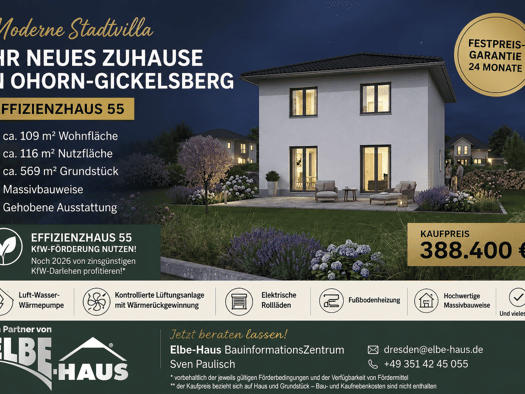 Einfamilienhaus zum Kauf provisionsfrei 388.400 € 4 Zimmer 109 m² 569 m² Grundstück Ohorn 01896