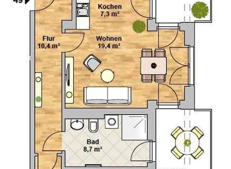 Wohnung zur Miete 1.355 € 3 Zimmer 84,8 m² Leipziger Vorstadt Dresden 01097