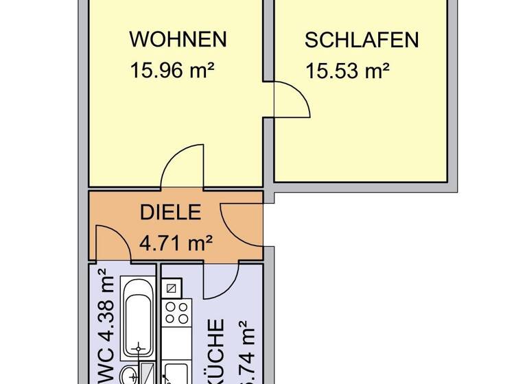 Wohnung zur Miete 299 € 2 Zimmer 47,3 m²<br/>Wohnfläche 4.<br/>Geschoss ab sofort<br/>Verfügbarkeit Platz des Friedens 5 Sandersdorf Sandersdorf-Brehna 06792