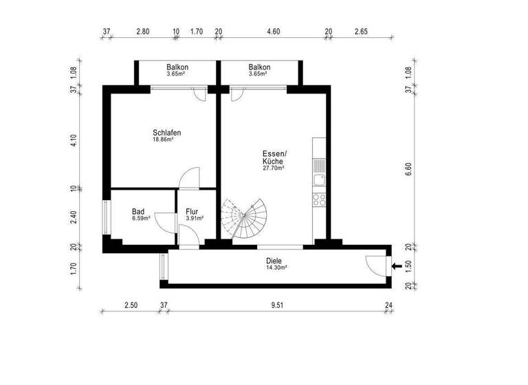 Maisonette zum Kauf 755.000 € 3 Zimmer 148,6 m² Niehl Köln / Niehl 50735