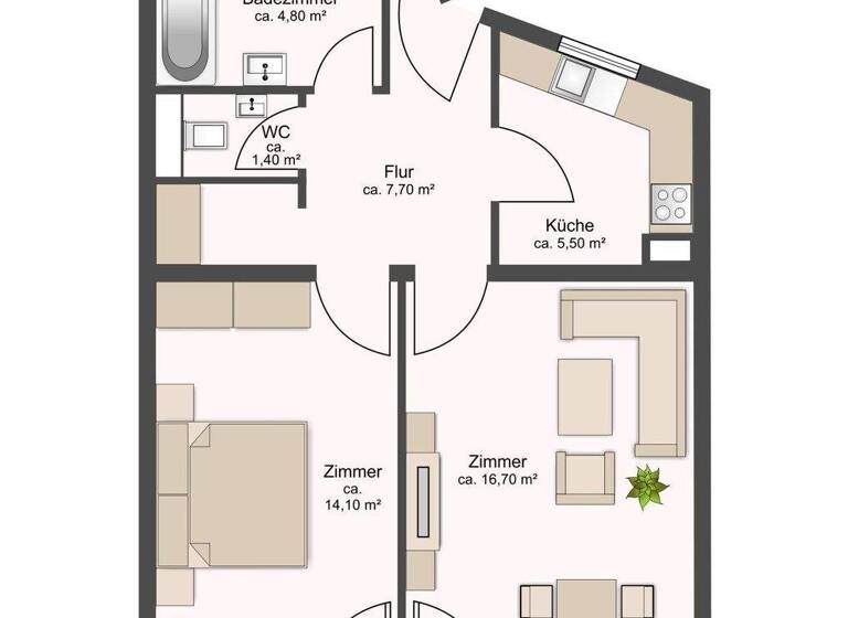 Wohnung zum Kauf 75.000 € 2 Zimmer 50 m² Wachendorf Starzach 72181