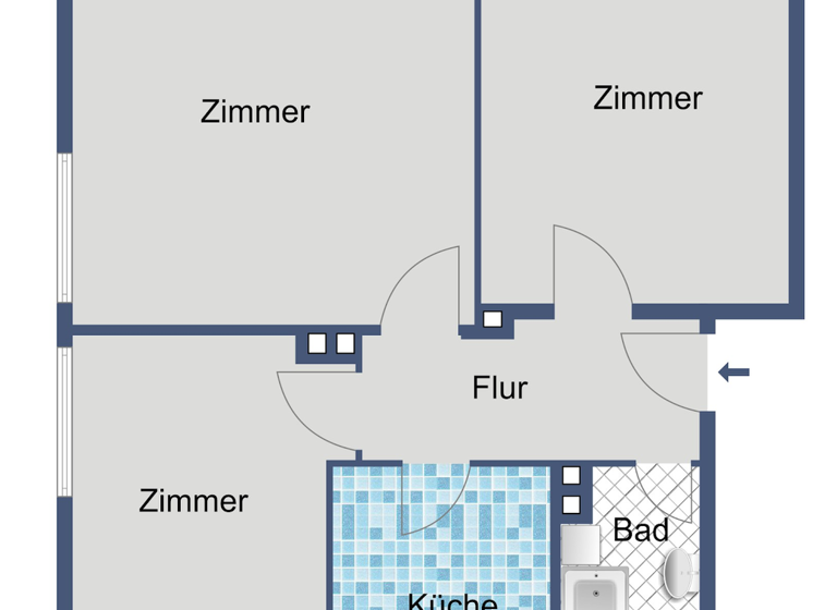 Wohnung zur Miete 325 € 3 Zimmer 53,9 m² Burgwaldstraße 11 Ziegenhain Schwalmstadt 34613