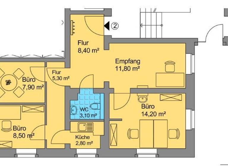 Büro zur Miete 364 € 62 m² Bürofläche Chemnitzer Straße 35 Limbach-Oberfrohna 09212