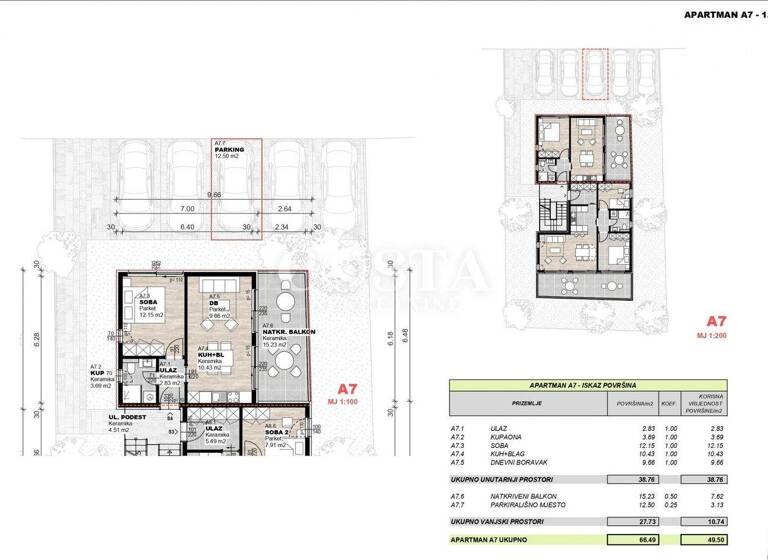 Wohnung zum Kauf 159.000 € 2 Zimmer 1. Geschoss Povljana 23249