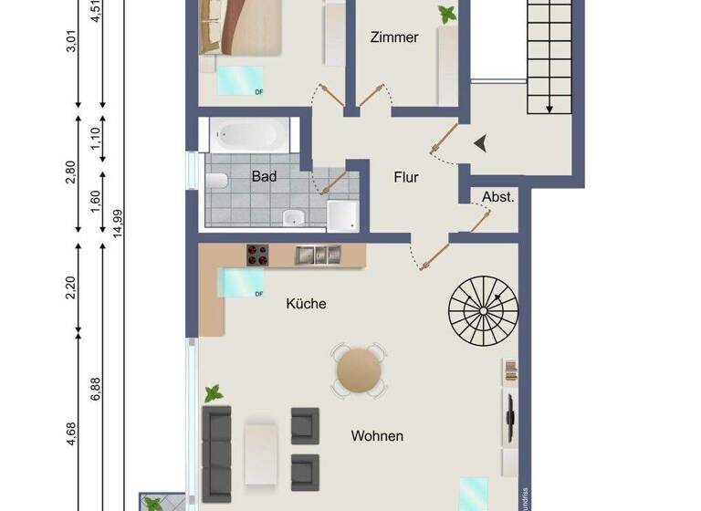 Maisonette zum Kauf 299.000 € 4 Zimmer 91,7 m² 3. Geschoss Plattenwald Bad Bad Friedrichshall 74177