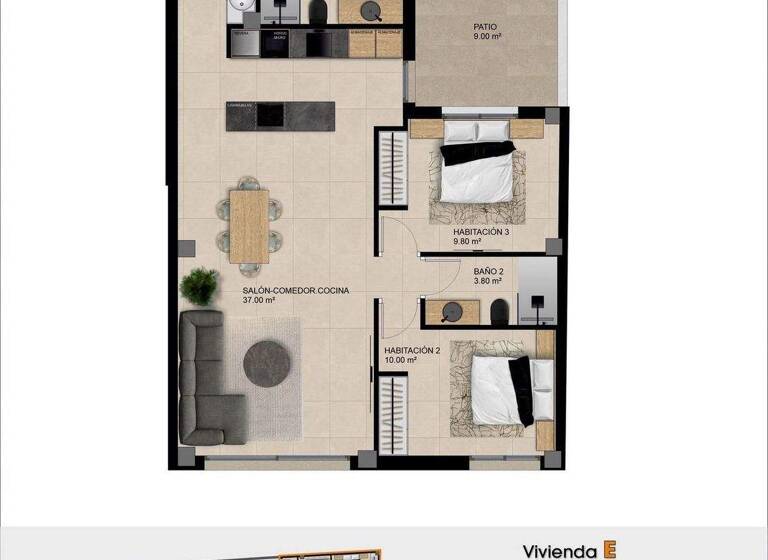 Terrassenwohnung zum Kauf 232.000 € 3 Zimmer 95 m² Catral 03158