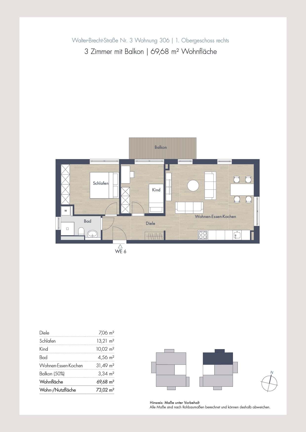 Wohnung zum Kauf provisionsfrei 661.900 € 3 Zimmer 69,7 m²<br/>Wohnfläche Aubing-Süd München 81243