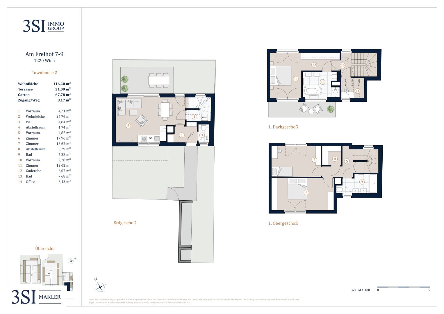 Reihenmittelhaus zum Kauf 782.000 € 4 Zimmer 116,2 m²<br/>Wohnfläche Am Freihof 7-9 Wien 1220