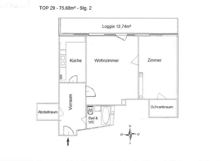 Wohnung zum Kauf 214.900 € 2 Zimmer 75,7 m² 5. Geschoss Wien 1200